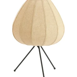 Tafellamp Moscito zwart ecru linnen 1-lichts