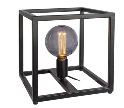 Tafellamp Tiamo zwart staal 28x28 cm