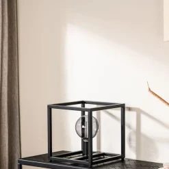 Tafellamp Tiamo zwart staal 28x28 cm