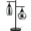 Tafellamp zwart smoke glas 2-lichts - Lungo
