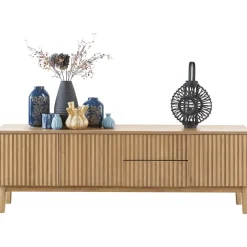 TV-meubel Arrosto eikenhout 58x180x40 cm light roast