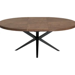 Uitschuifbare eettafel Mascaro 150/190 cm rond dark mango