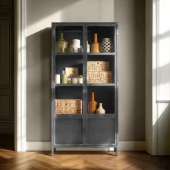 Vitrinekast Carpino (90 Cm) metaal glas