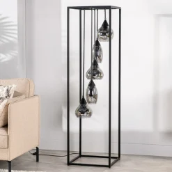 Vloerlamp frame smoke glas 5-lichts - Lungo