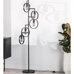 Vloerlamp Girare zwart metaal 5-lichts
