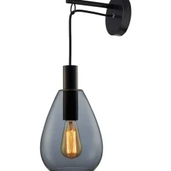 Wandlamp Felinio smoke glas 1-lichts hangend