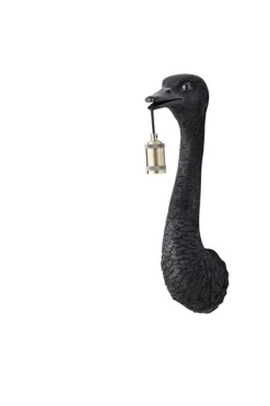 Wandlamp struisvogel mat zwart