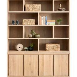 Wandmeubel Lavio eiken 164 cm naturel grijs