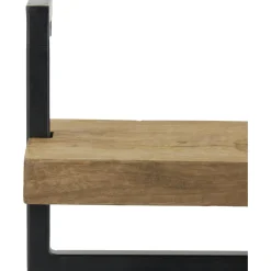 Wandplank Pardal hout metaal 24x80 cm bruin